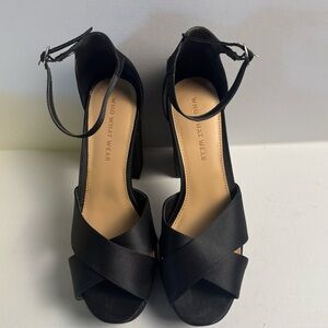 Who What Wear Black Strappy Heels Size 6 1/2